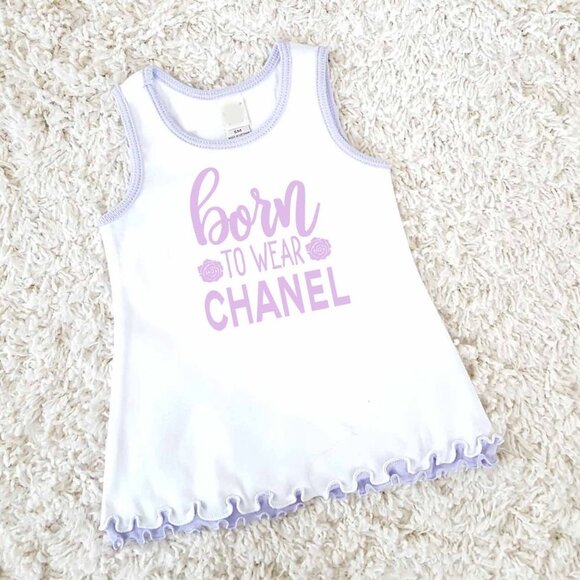 Handmade Other - Baby Girl Dress Born To Wear Chanel NEW Lavender